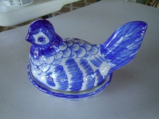 Small Ceramic Hen On Nest