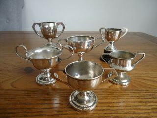 6 x Vintage Silver Plated Sports Trophy/Cups.  Uninscribed. 2