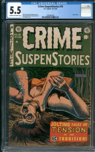 Crime Suspenstories 19 Cgc 5.  5 Fn - Ec Comics 1953 Classic Cover In Soti Pch