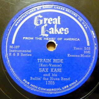 Sax Kari & His Ballin The Blues Band R&b 78 Train Ride On Vg,  Great Lakes Tb2153