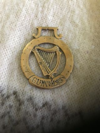 Vtg Guinness Beer Brass / Harp 4” Hanging Bottle Opener