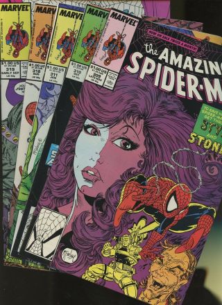 Spider - Man 309,  310,  311,  318,  319 5 Books Marvel Comics,  Peter Parker
