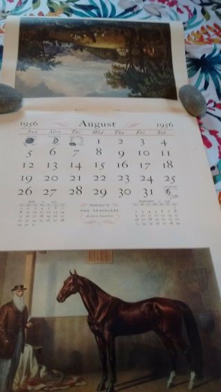 vintage 1956 Currier & Ives wall calendar The Travellers Insurance Co. 5