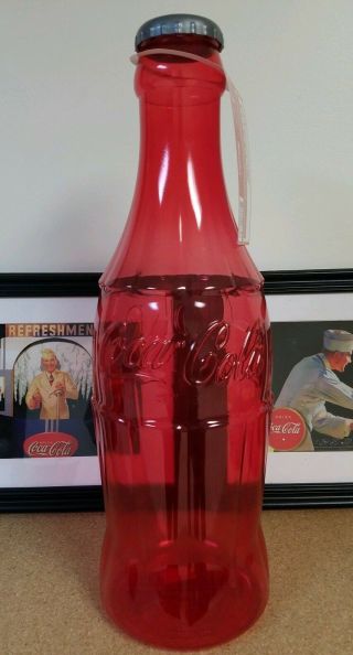 Nwt Coca - Cola Large Contour Bottle Bank - 23 " Tall - Red Plastic
