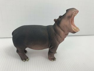Vintage Stone Cemen Hippo Hippopotamus 1993 Open Mouth 4 " Tall Safari Wild