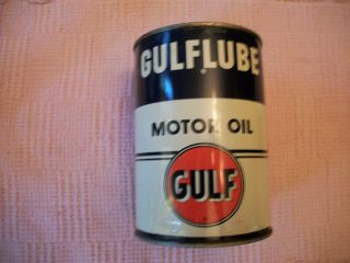 Vintage Gulflube Motor Oil Qt.  Can