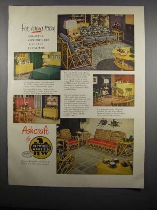 1954 Heywood Wakefield Ashcraft Furniture Ad