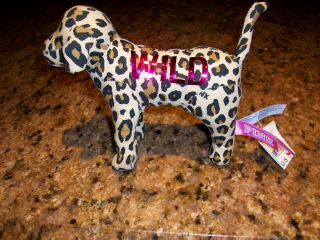 Rare Victoria Secret Pink Plush Dog 6 " 2010 Wild Leopard Dog Stuff Animal Nwt