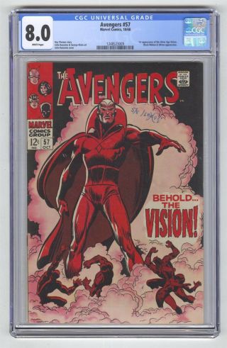 Avengers 57 Cgc 8.  0 Marvel Comic Key Ultron 1st Vision White Pages