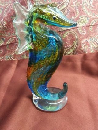 Vintage Blown Glass Seahorse