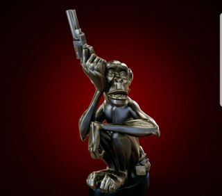 Monkey With A Gun Statue By Mike Mignola (hellboy) Limited Bronze Edition