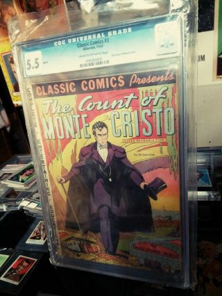 Classic Comics 3 (gilberton,  1943) The Count Of Monte Cristo Cgc 5.  5
