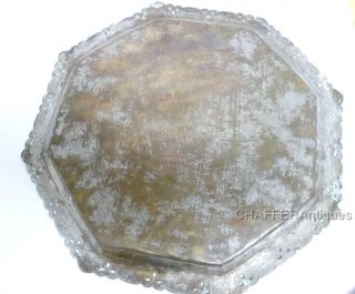 Antique Indian Brass on Copper Octagonal Tray 45cm 6