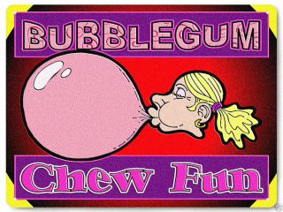 Bubble Gum Machine Metal Sign / Funny Retro Candy Shop Plaque Kitchen Decor 165