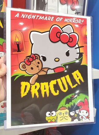 Authentic Universal Studios Hello Kitty Dracula Horror Movie Poster Print