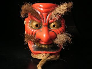 Japanese Handmade Oni Mask Noh Kyougen Kagura Demon Mask Bugaku