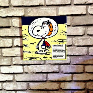 Snoopy First Beagle On The Moon Vintage Pop Art Style Colorful Wall Decor