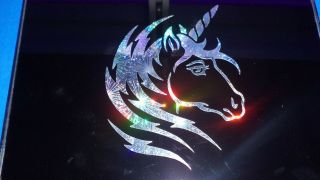 10 " Holographic Fireworks Tribal Unicorn Head Car Window Decal Sticker