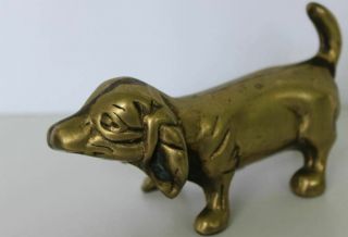 Old Vintage Collectible Brass Paper Weight Basset Hound Dog