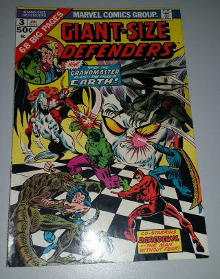 Giant - Size Defenders 3 Vf,  Key Book 1st Korvac Daredevil Grandmaster Avengers