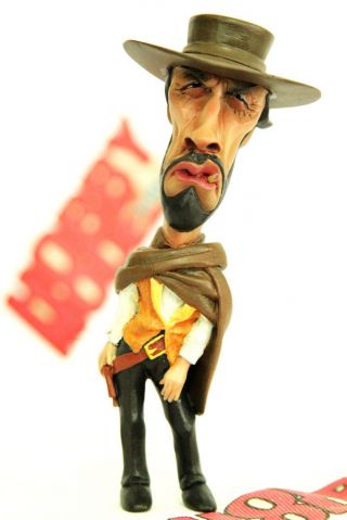 The Good Bad And Ugly Clint Eastwood Cowboy Painted Deform Sd Resin Model Figure