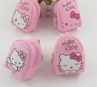 Cute Pink Hello Kitty Mini Backpack Coin Purse Portable KeyRing Key Chains Gift 2