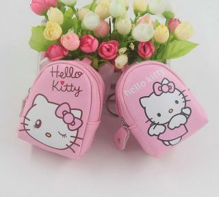 Cute Pink Hello Kitty Mini Backpack Coin Purse Portable KeyRing Key Chains Gift 3