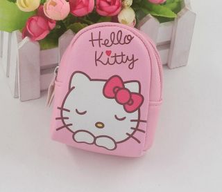 Cute Pink Hello Kitty Mini Backpack Coin Purse Portable KeyRing Key Chains Gift 5