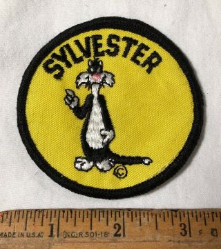 Vintage Sylvester The Cat Embroidered Patch Looney Tunes Cartoon 3” Round