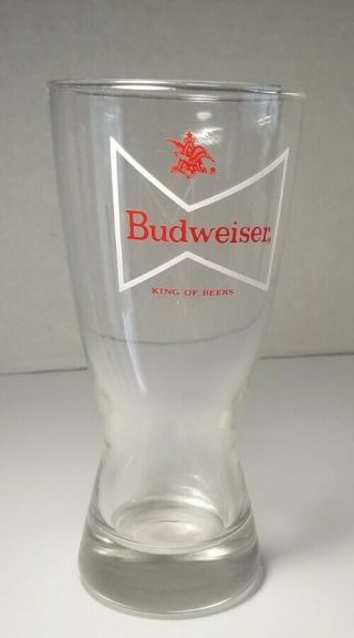 Vintage Budweiser Bowtie Logo King Of Beers Brewery Pub Bar Style Beer Glass