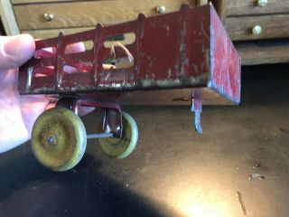 Vintage Marx/Wyandotte/Girard Pressed Steel Stake Trailer Toy Truck 3