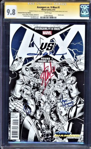 Avengers Vs X - Men 1 Cgc 9.  8 Ss Perfect Stan Lee Signature 4x Multiple Copies