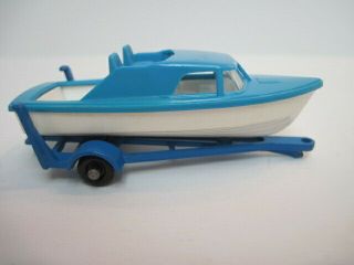 Vintage Lesney Matchbox No.  9 Blue Trailer And Boat