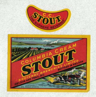 Beer Label - Canada - Columbia Cream Stout - Nelson & Trail - British Columbia