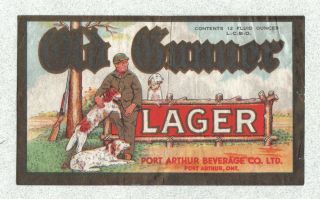 Beer Label - Canada - Old Gunner Lager - Port Arthur Beverages Co.  - Ontario
