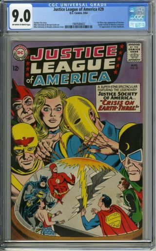 Justice League Of America 29 (1964) Cgc 9.  0 Vf/nm Oww Pgs 1st Sa Appr Starman