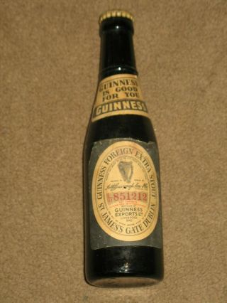 Vintage Guinness Paper Label Beer Bottle 1930 