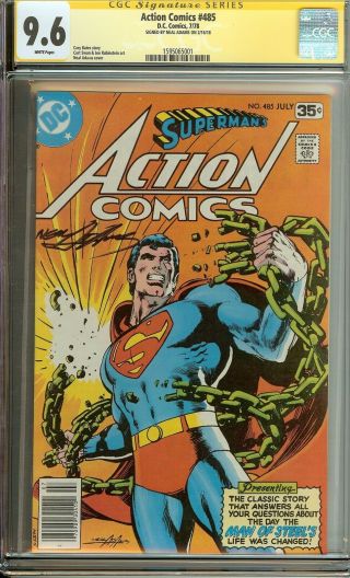 Action Comics 485 Cgc Signature Series 9.  6 Dc Signed By Neal Adams