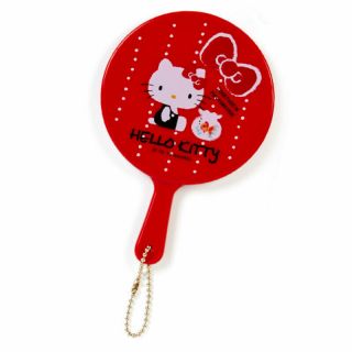 Hello Kitty Hand Mirror netsuke Drawstring bag Set Summer Festival Sanrio F/S 3