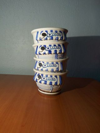 Oreo Cookie Ice Cream Shoppe Vintage Bowls Set of 4 Ceramic 2