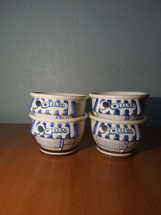 Oreo Cookie Ice Cream Shoppe Vintage Bowls Set of 4 Ceramic 3