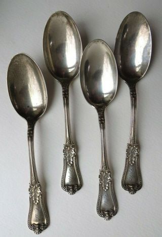 Four (4) Antique Sterling Silver Dessert/oval Soup Spoons,  Gorham Kensington (18
