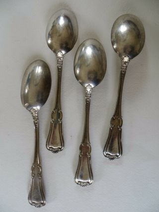 Four (4) Antique Sterling Silver Dessert/Oval Soup Spoons,  Gorham Kensington (18 2