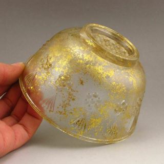 Antique Chinese Peking Glass Bowl Painted in Gold Glass Qing Dynasty 18th/19th c 5