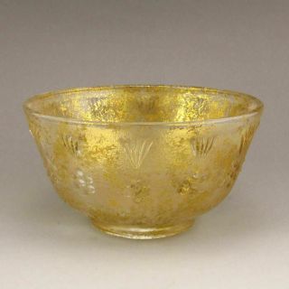 Antique Chinese Peking Glass Bowl Painted in Gold Glass Qing Dynasty 18th/19th c 8