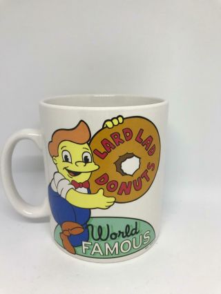Universal Studios Coffee Cup Mug The Simpsons Lard Lad Donuts World Famous