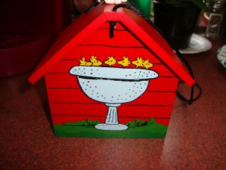 Snoopy Lying on Top of his Doghouse Bird House Colors Bright:) Cute:) 5