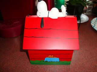 Snoopy Lying on Top of his Doghouse Bird House Colors Bright:) Cute:) 6