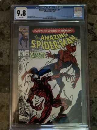 The Spider - Man 361 Cgc 9.  8 Marvel 1992 1st Appearance Of Carnage
