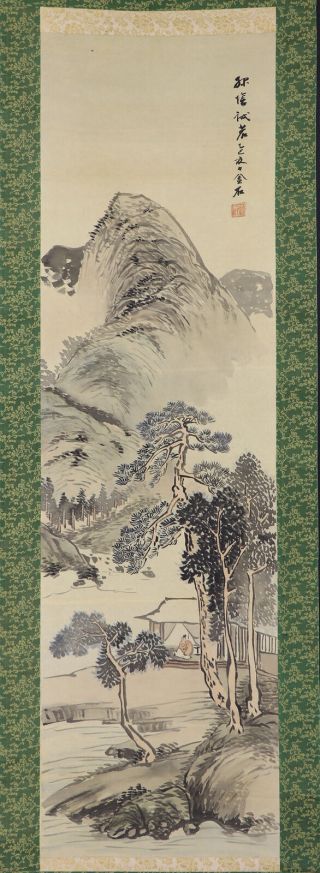 Chinese Hanging Scroll Art Painting Sansui Landscape E7809